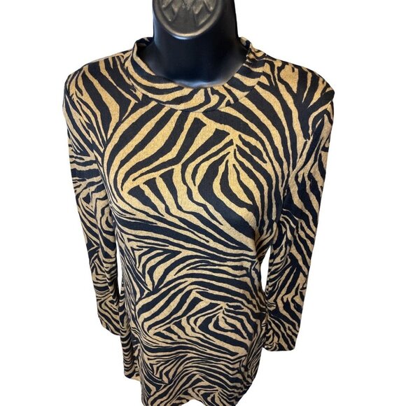 Speechless Animal Print Brown Black Long Sleeved Mock Neck Short Dress Sz XS - Picture 4 of 10